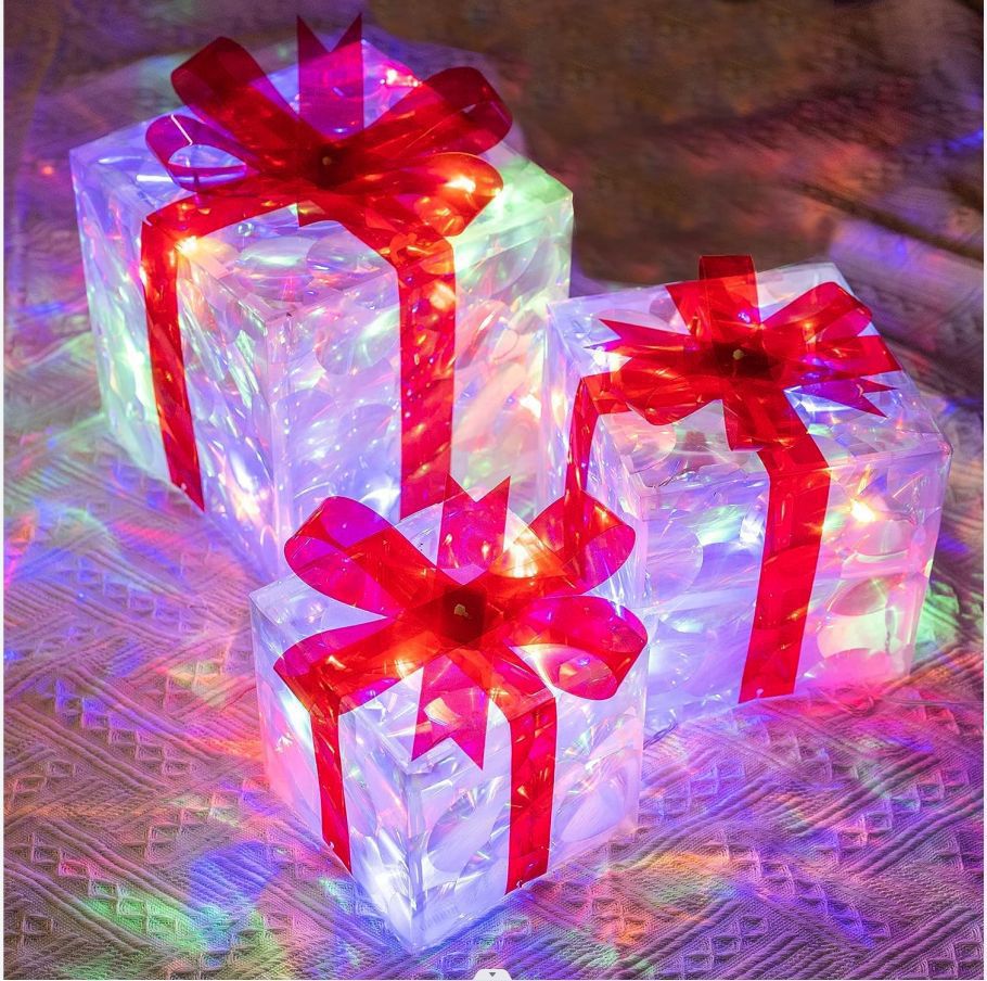 Glowing Christmas Gift Box collection for Christmas home decoration