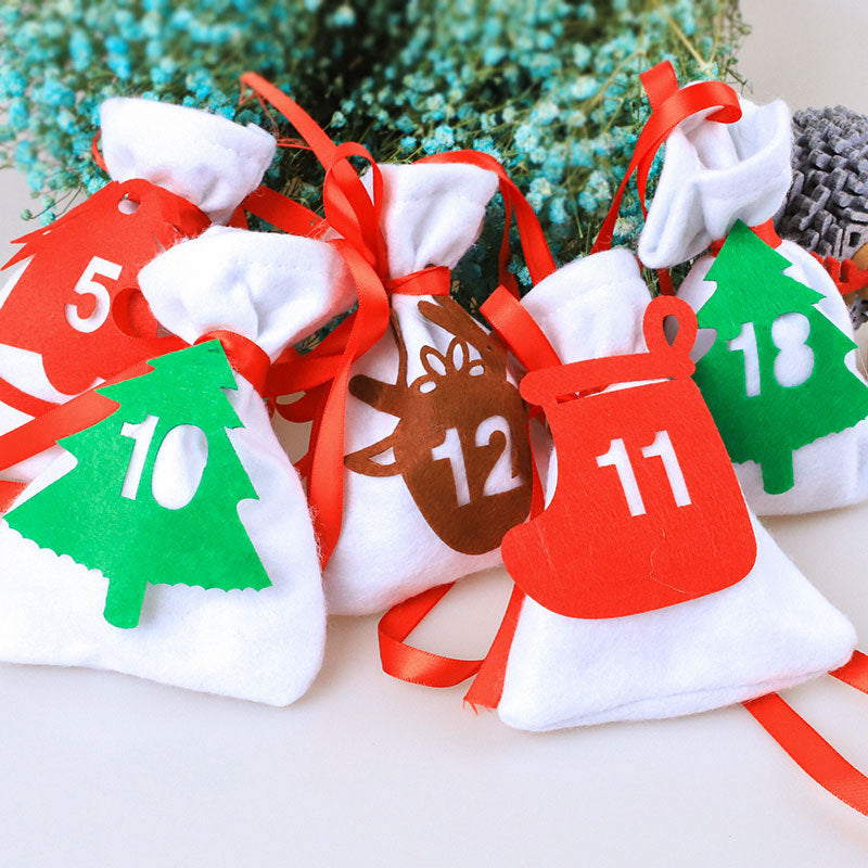 Felt Christmas Advent calendar bags ready for gifting
