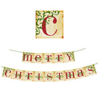Festive vintage Christmas flag banners ready for holiday party decoration