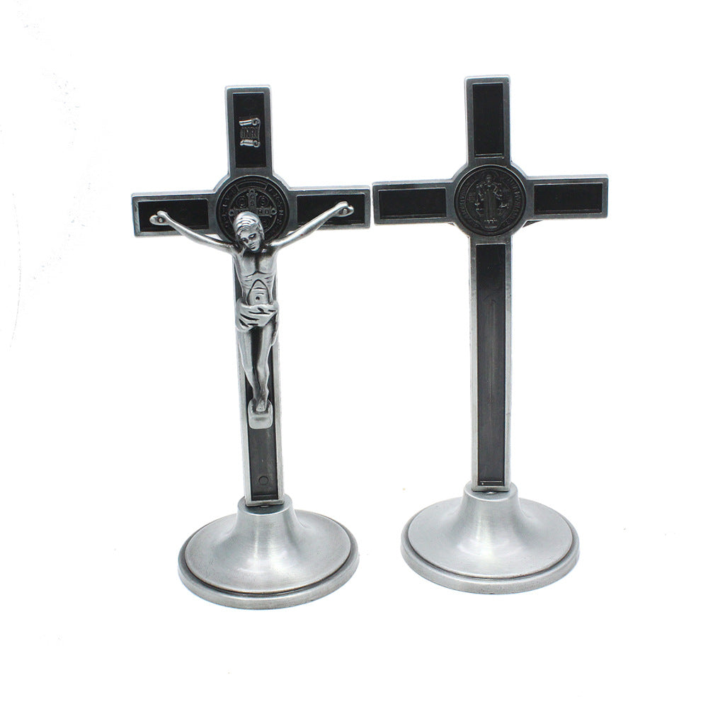 Compact cross figure for desktop or shelf religious display