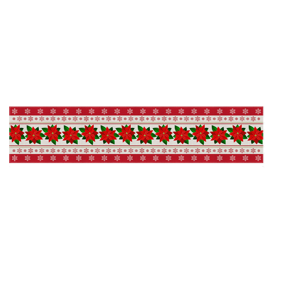 Christmas polyester table runner for holiday entertaining and family gatherings