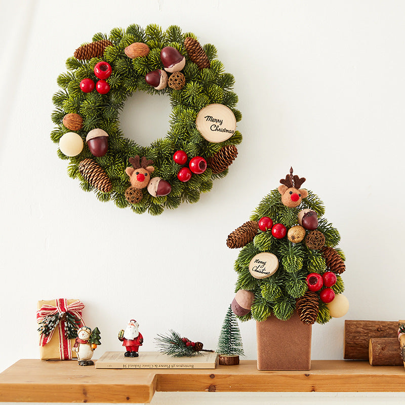 Nobesone Christmas wreath with festive design hanging on a door