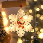 Close-up view of acrylic snowflake Christmas hanging light design