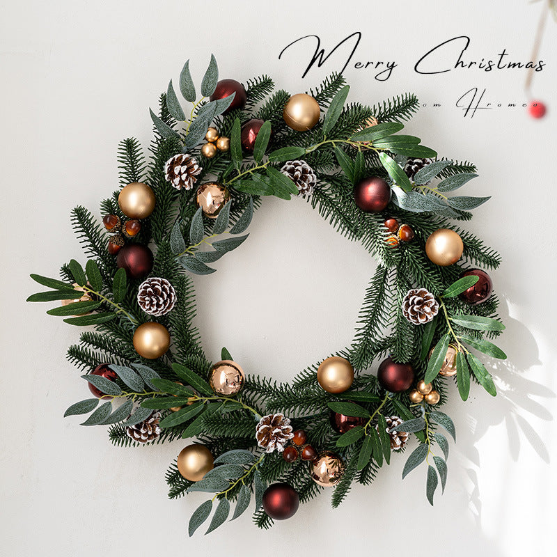 Seasonal Christmas door decor with traditional festive design