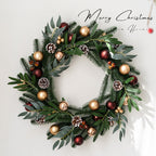 Seasonal Christmas door decor with traditional festive design