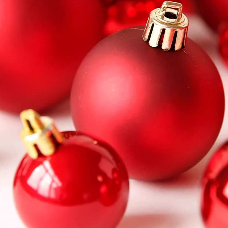 Red Electroplated Christmas Ornament Balls - 12 Pack Festive Tree Decorations Secondary image