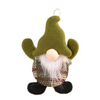 Adorable faceless Santa cloth doll hanging as Christmas ornament