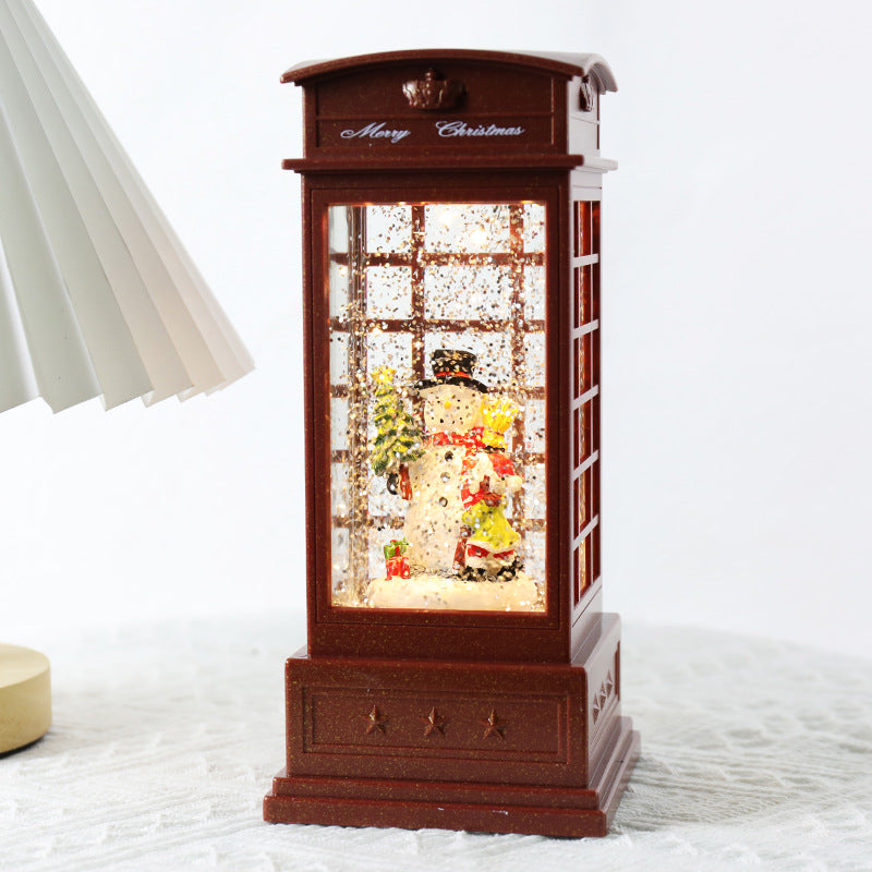 Christmas music box ornament displaying country-style holiday design
