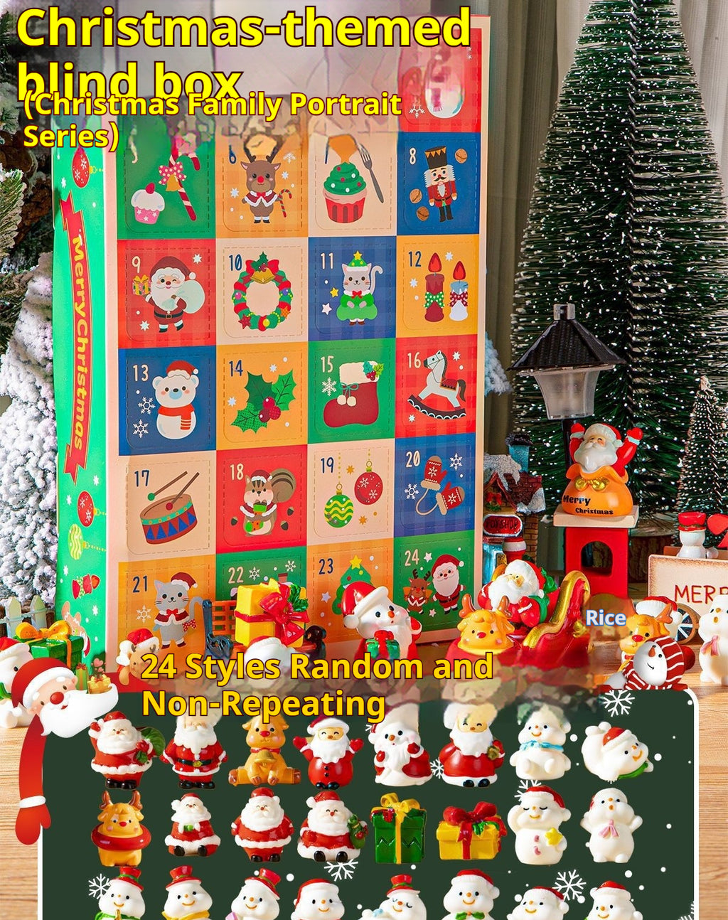 Close-up of Christmas peek-a-boo resin figurine detail