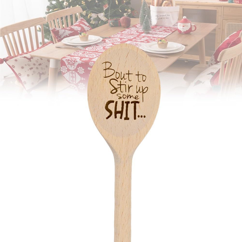 Charming wooden Christmas spoon decorative piece for holiday gifting