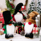 Soft polyester and cloth Christmas gnome doll on display
