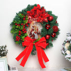 Illuminated Christmas garland with Jesus symbol for mantle decor