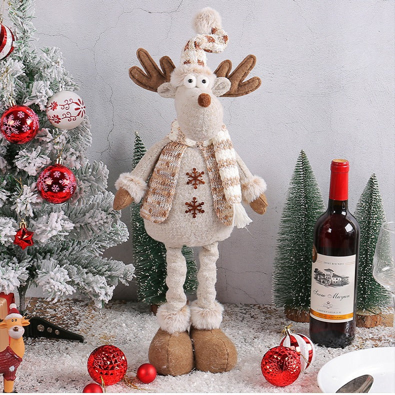 Square hat snowman cloth decoration featuring winter holiday scene design