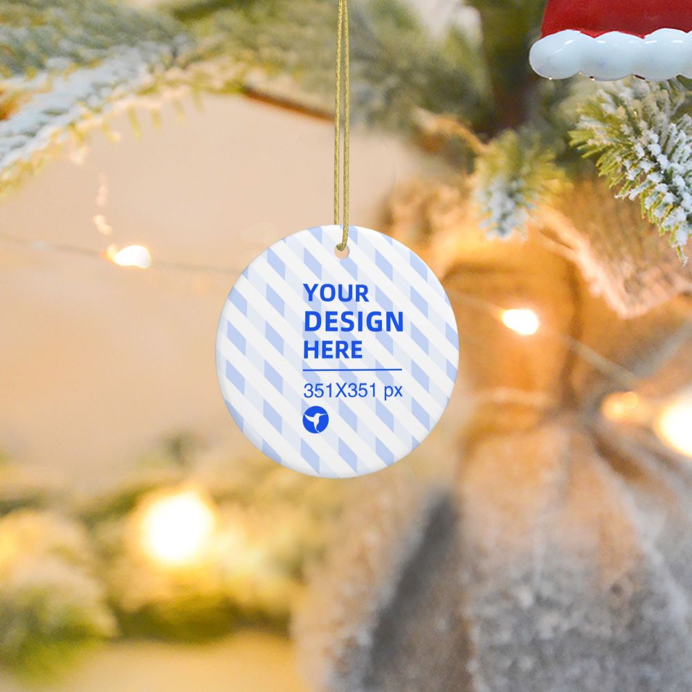 White ceramic Christmas pendant product display