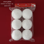 Pure white foam snowball ornaments displayed on a decorated Christmas tree