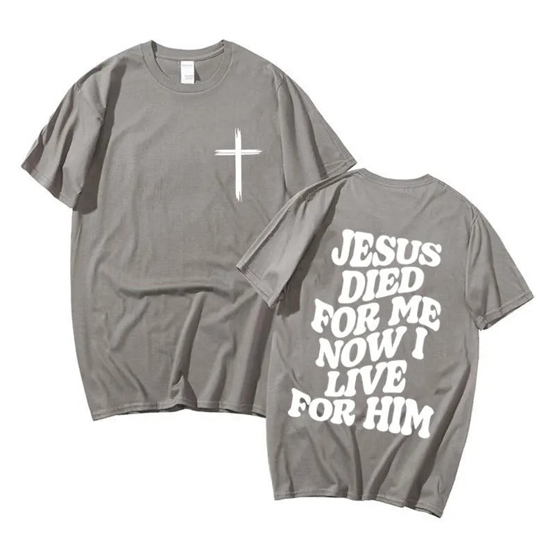 Jesus Bible Verse Lettering Christian T-Shirt for Men - Christian Apparel
