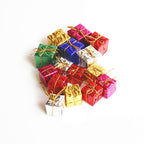 Set of colorful Christmas tree ornaments arranged in festive display for holiday home decor