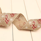 Festive wavy pattern linen webbing for Christmas home decor
