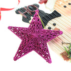 Colorful star ornament set including red blue purple pink rose red army green
