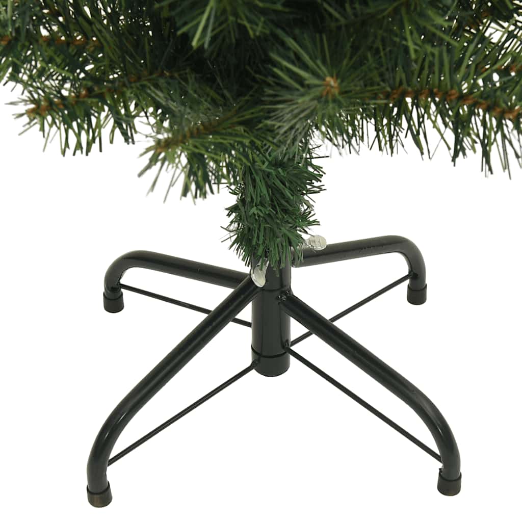 Green PVC artificial Christmas tree with steel base stand