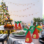 Holiday party favor boxes with festive design