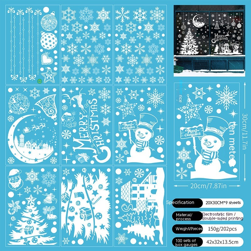 Seasonal window stickers showcasing various Christmas designs and themes