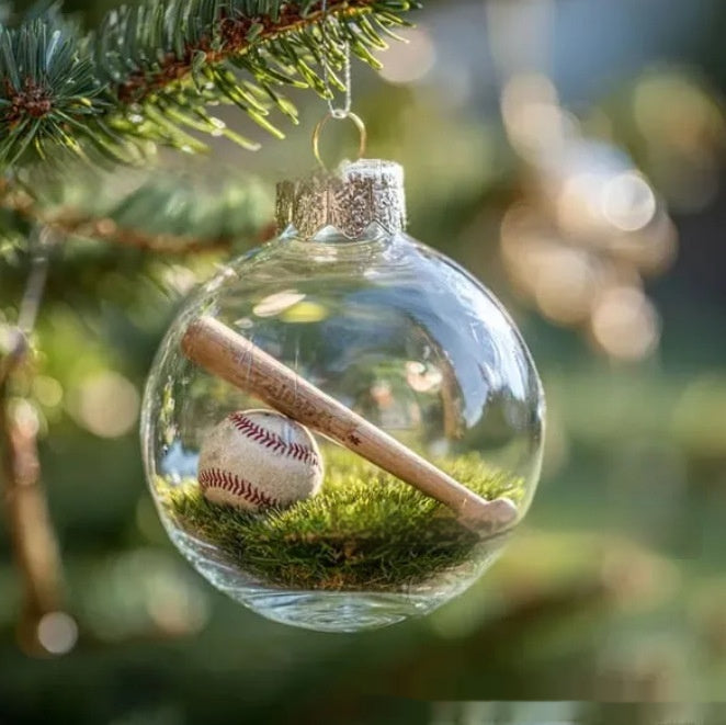 Sports Christmas Ornament - Hanging Glass Holiday Decoration - Christian Home Decor
