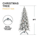 Set of 40 natural pine cones included with flocked Christmas tree