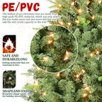 Full view of decorated Christmas tree with lights reflecting in windows