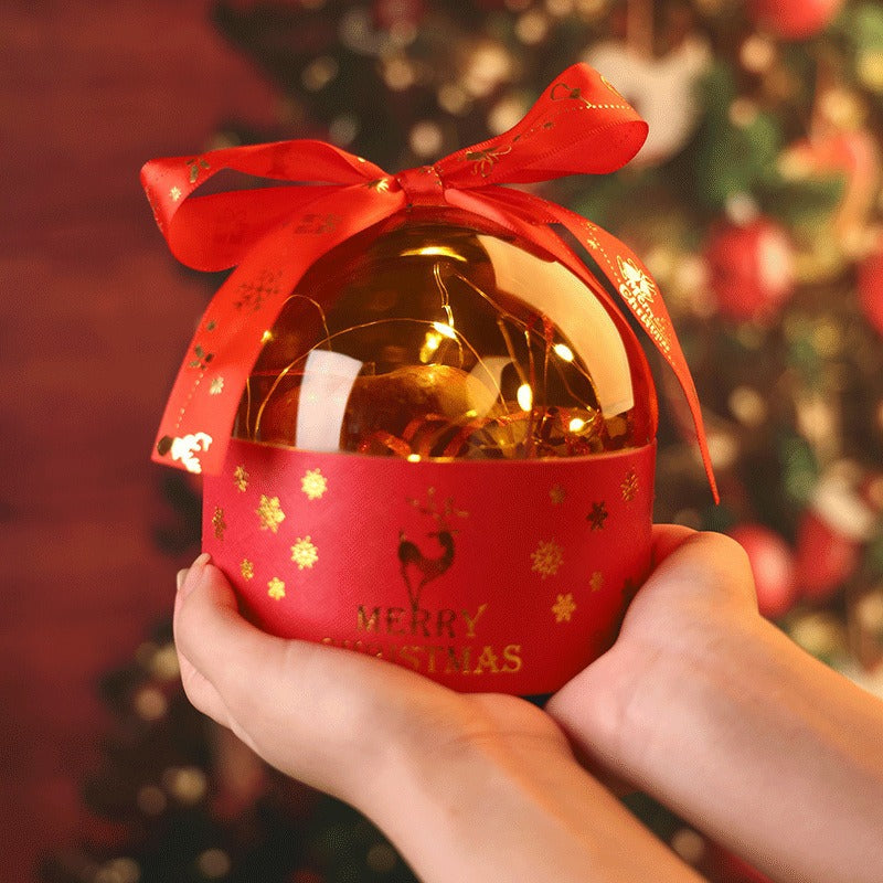 Red and green Christmas gift box for cookies and sweets presentation