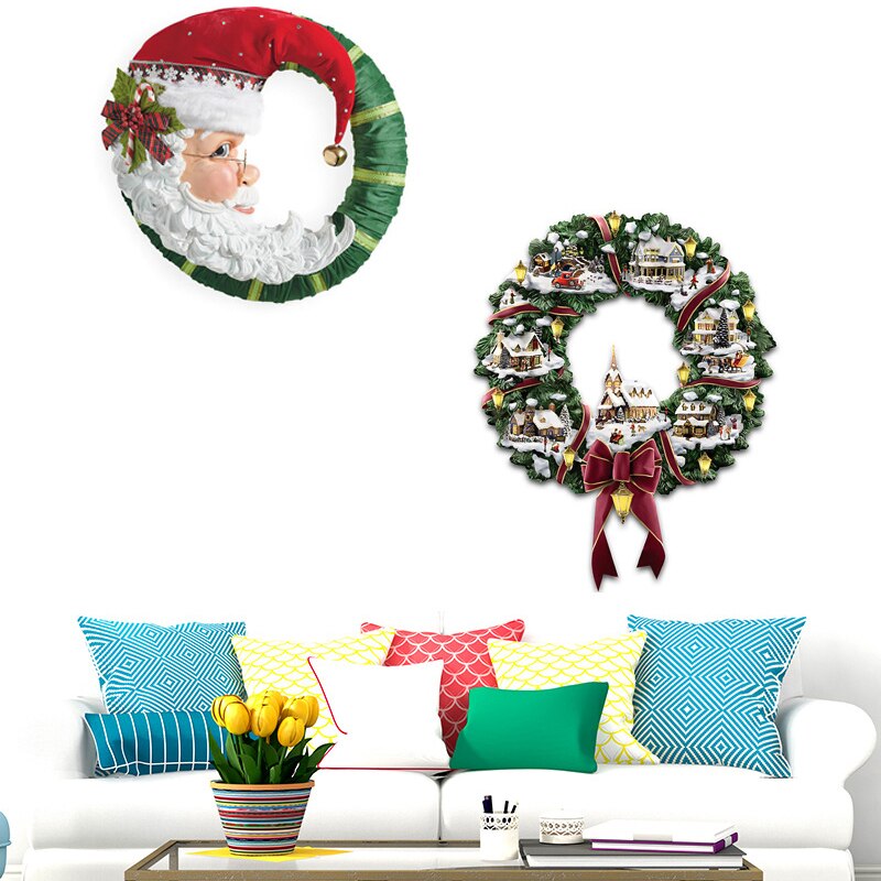 Festive Christmas wall sticker featuring holiday scenes for home decor