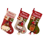Christmas snowman design decorative sock pendant for holiday display