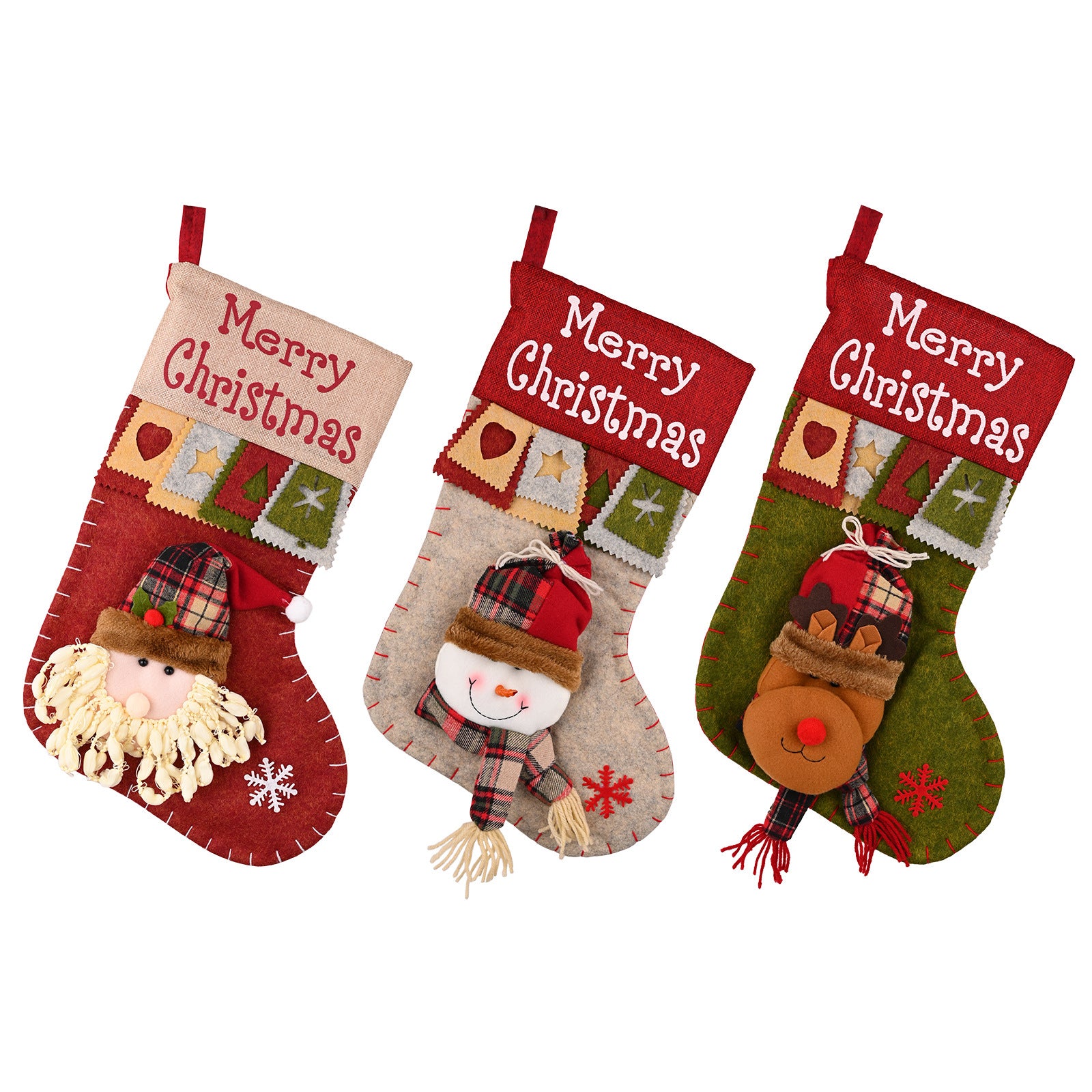 Christmas snowman design decorative sock pendant for holiday display