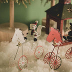 Set of three Christmas carriage ornaments for holiday display