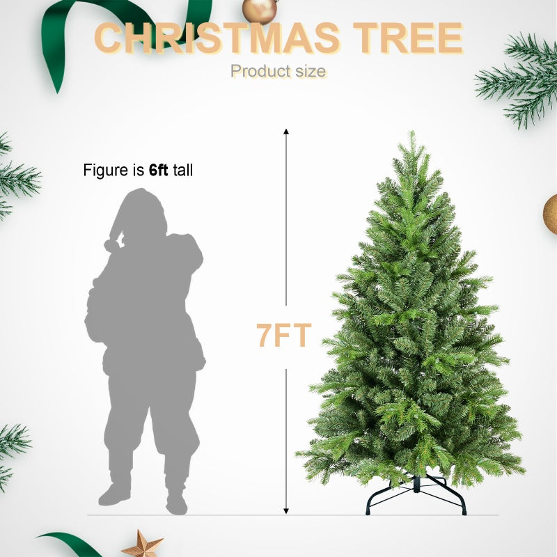 Festively decorated green Christmas tree for Christmas decor