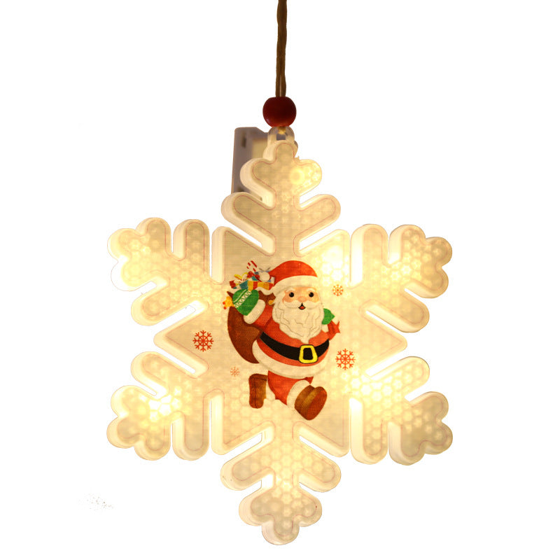 Christmas snowflake sucker hanging lights arranged in festive display Main image