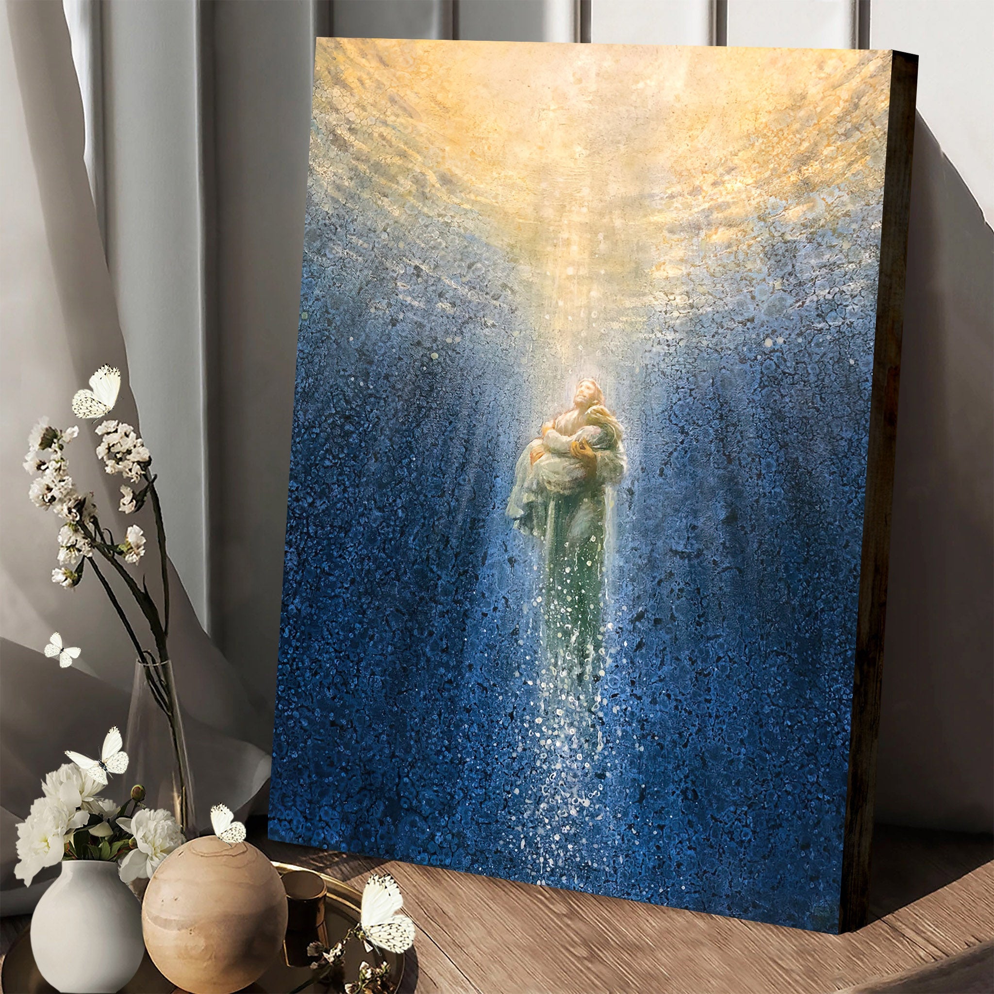 Jesus Saves Woman Canvas Wall Art - Christian Home Decor Secondary image