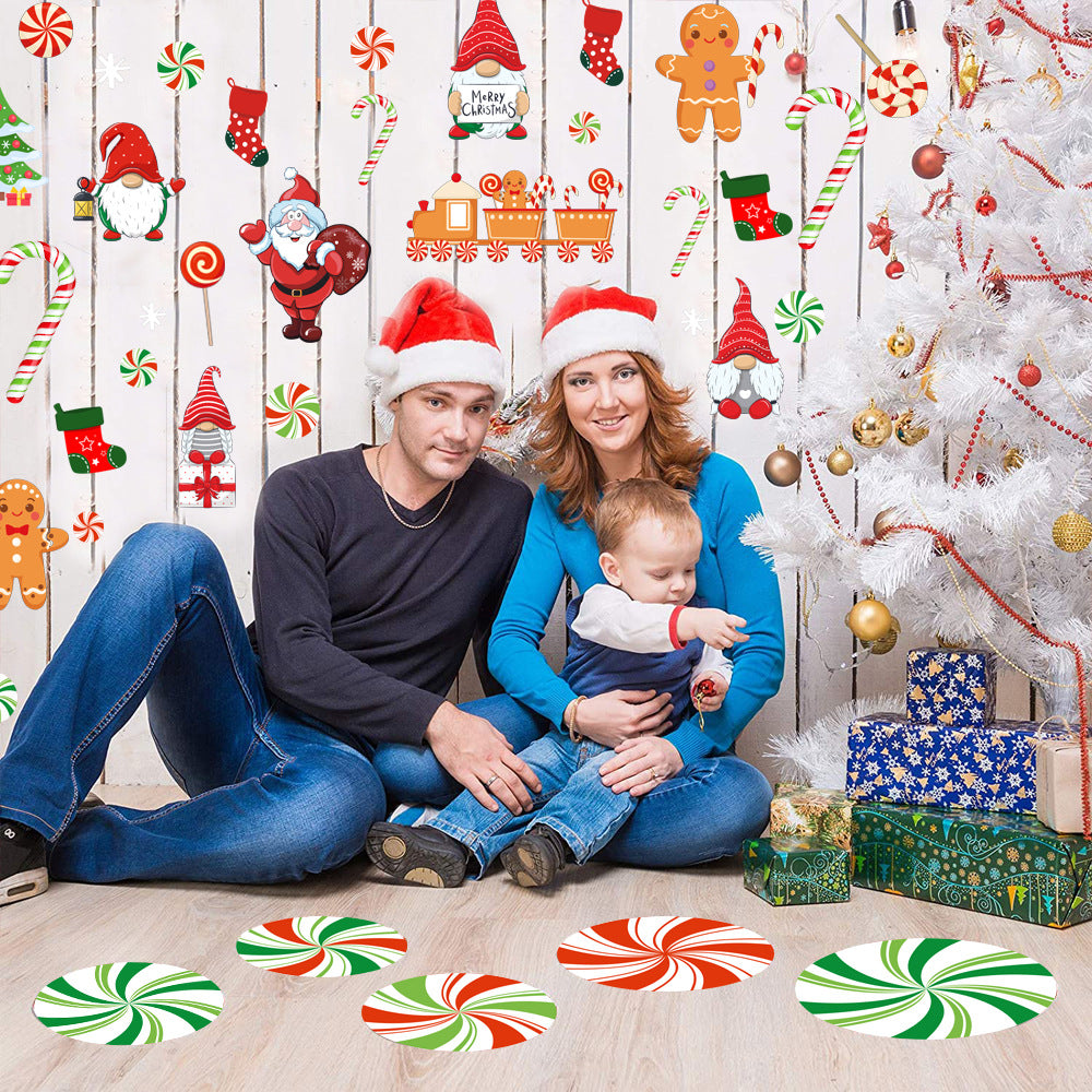 Waterproof PVC Christmas wall stickers featuring winter snowflake design