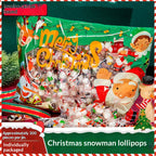 Christmas candy gift box with assorted lollipops and marshmallows