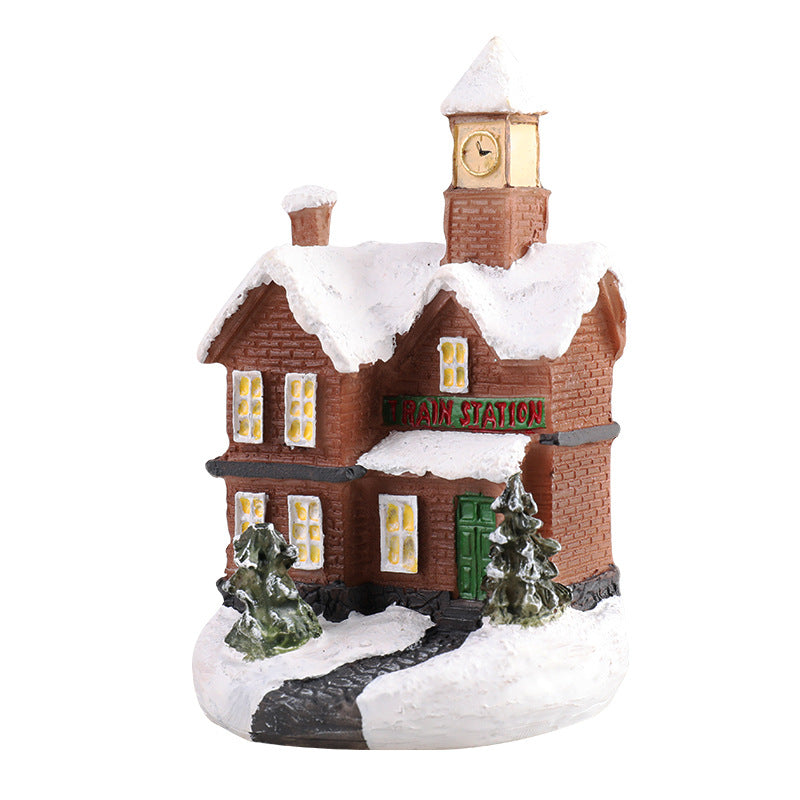 Christmas Village Small House Resin Ornament Secondary image