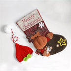 Festive Christmas sleeping bag with colorful holiday sock motifs for baby