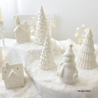 Large ceramic puff tree decoration with soft glow perfect for mantle or desk accent