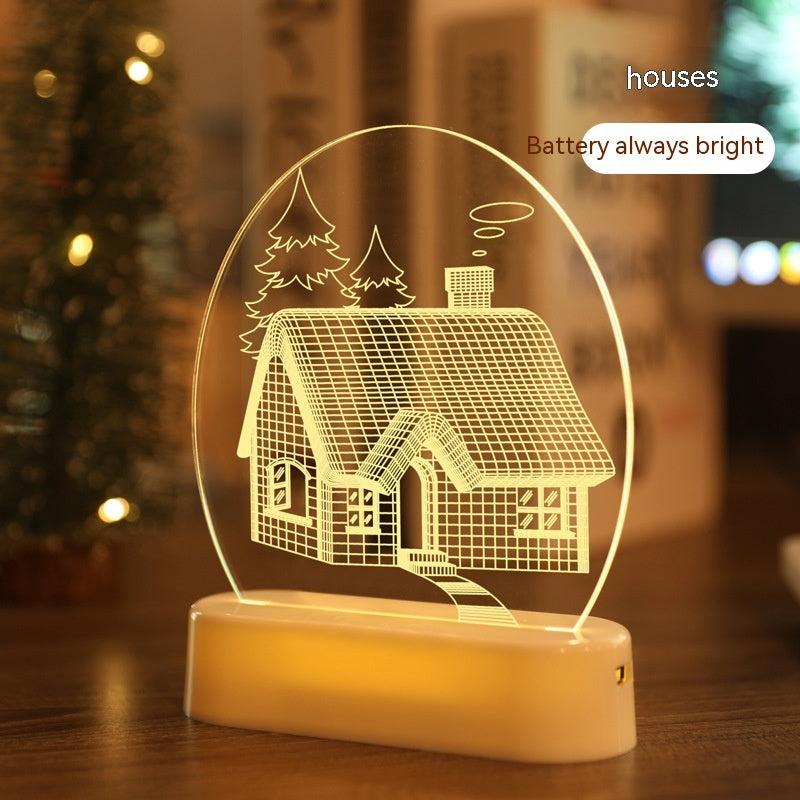 Christmas night light with soft warm illumination creating cozy holiday ambiance