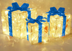 Festive luminous gift box centerpiece for Christmas home decor