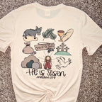 Jesus Resurrection 3D digital print close-up detail on the front of the casual t-shirt