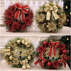 Christmas ornament garland displayed on fireplace mantle with festive holiday decor
