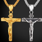 Vintage cross pendant necklace on clavicle chain for Easter faith gifting