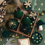 Flocked Dark Green Christmas Ball Ornament - Christian Jewelry