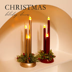 Round base LED candle decorations arranged for Christmas display