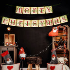 Elegant Christmas hanging banner set showcasing vintage seasonal charm
